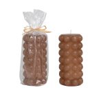 Unscented Hobnail Pillar Candle, Ambar