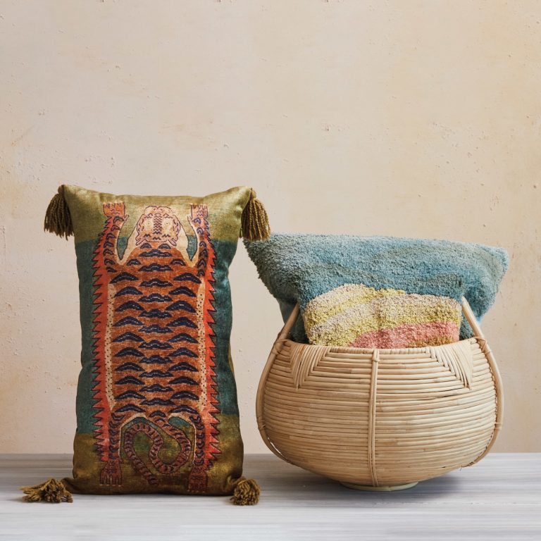 Tibertan Tiger Cotton Blend Velvet Lumbar Pillow - Image 6