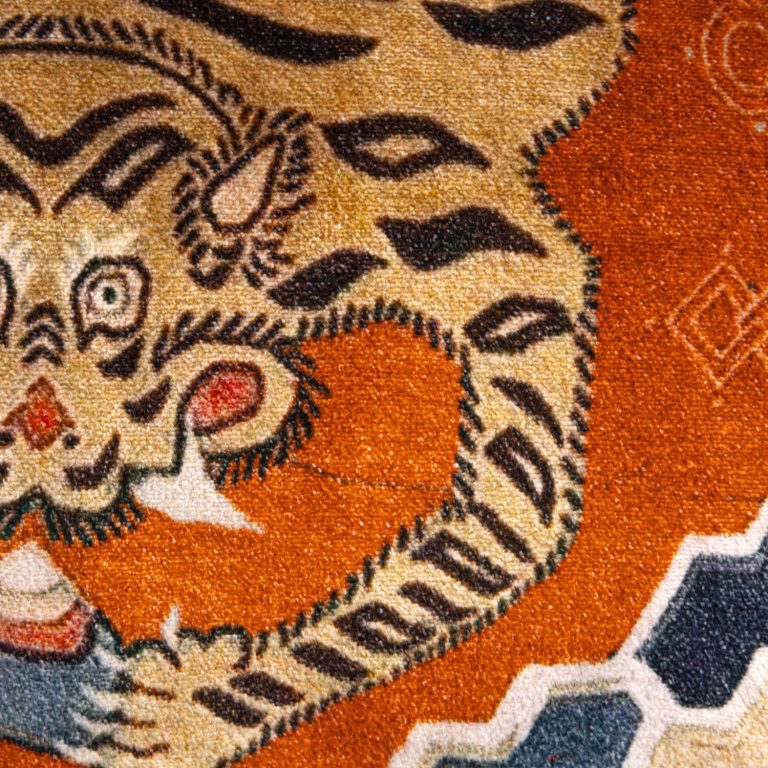 Tibertan Tigers Cotton Blend Velvet Lumbar Pillow - Image 6