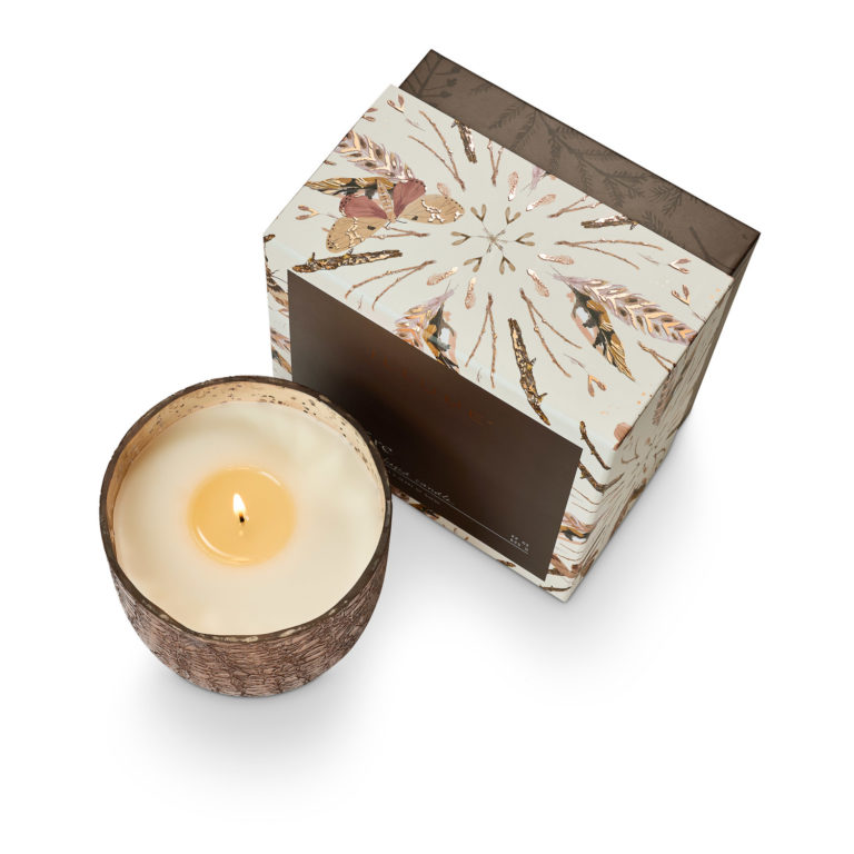 Woodfire Large Boxed Crackle Glass Candle - Image 3