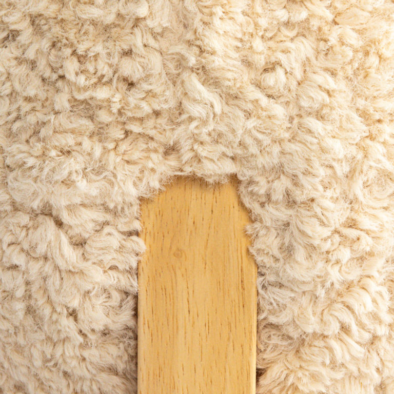 Bouclé Fabric Upholstered Ottoman - Image 4