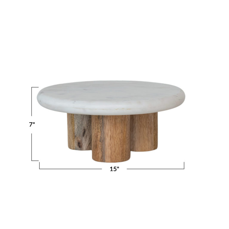 Decoratove Round Marble Pedestal - Image 2