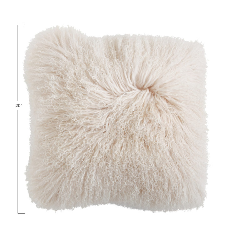 Mongolian Lamb Fur Pillow - Image 2