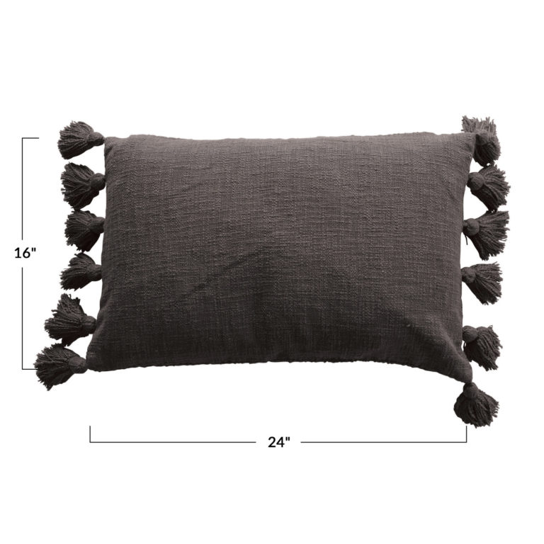 Grpahite Cotton Lumbar Pillow - Image 2