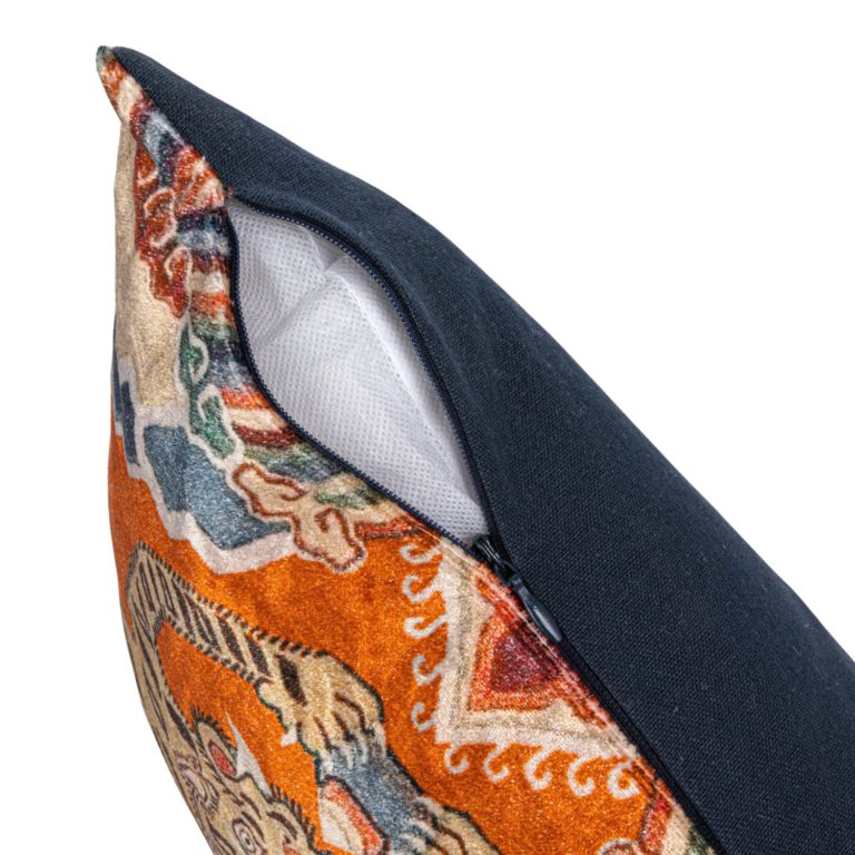 Tibertan Tigers Cotton Blend Velvet Lumbar Pillow - Image 4