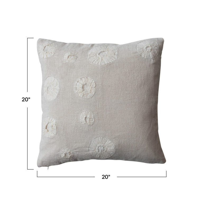 Hand-embroidered Cotton & Linen Pillow - Image 2