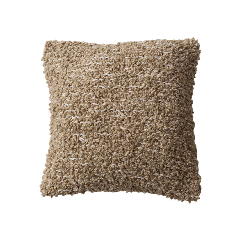 Woven Cotton Blend Bouclé Pillow