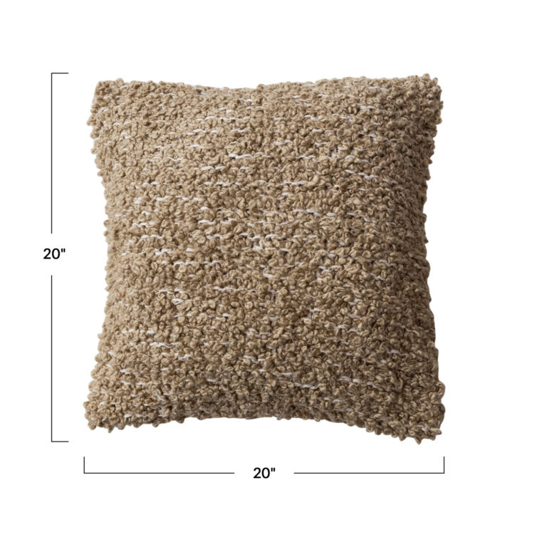 Woven Cotton Blend Bouclé Pillow - Image 2