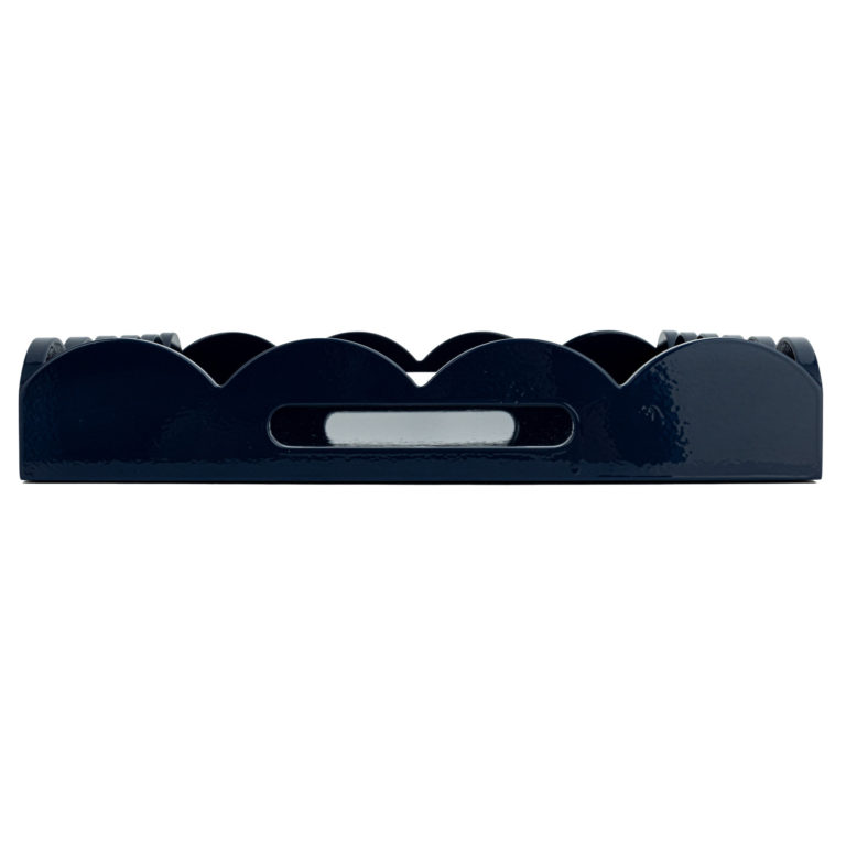 Navy Lacquered Scalloped Tray - Image 4