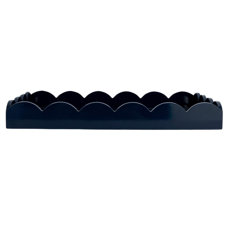 Navy Lacquered Scalloped Tray - Image 3