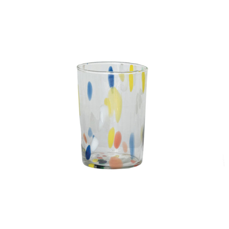 Hand-Blown Confetti Drinking Glass 10 oz.