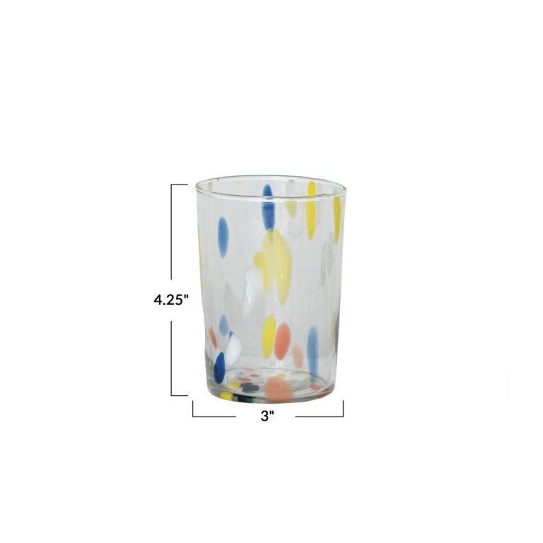 Hand-Blown Confetti Drinking Glass 10 oz. - Image 2