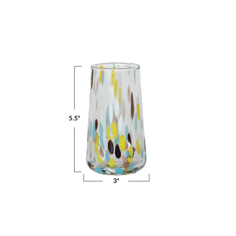 Hand-Blown Confetti Drinking Glass 13 oz. - Image 2