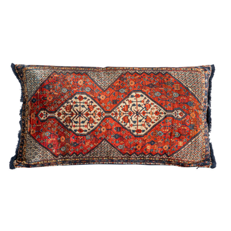 Carpet Pattern Cotton Blend Velvet Lumbar Pillow - Image 3