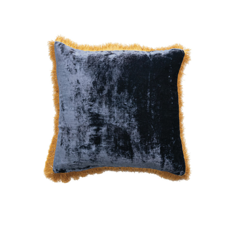 Navy Silk Blend Pillow