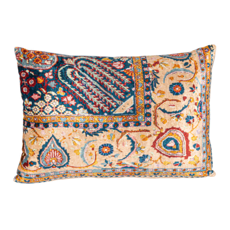 Carpet Pattern Cotton Blend Velvet Lumbar Pillow - Image 3