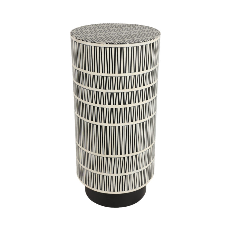 23" GOBIEL BLACK & WHITE COCKTAIL 2 RESIN TABLE