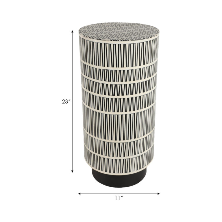 23" GOBIEL BLACK & WHITE COCKTAIL 2 RESIN TABLE - Image 2