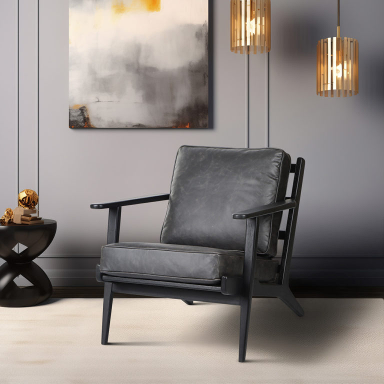 ANDROMEDA TOP GRAIN LEATHER ACCENT CHAIR - Image 2