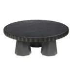 LUZIA METALLIC MARBLE AND WOOD COFFEE TABLE