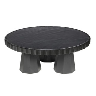 LUZIA METALLIC MARBLE AND WOOD COFFEE TABLE