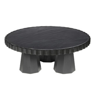 LUZIA METALLIC MARBLE AND WOOD COFFEE TABLE