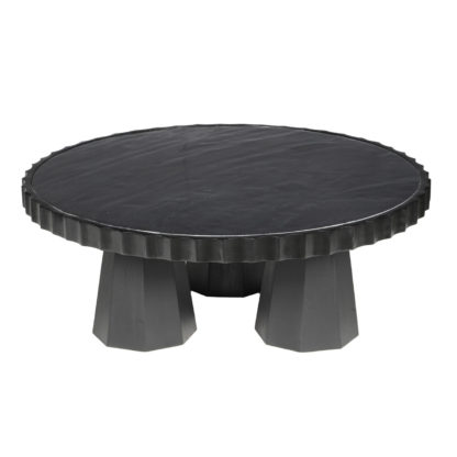 LUZIA METALLIC MARBLE AND WOOD COFFEE TABLE