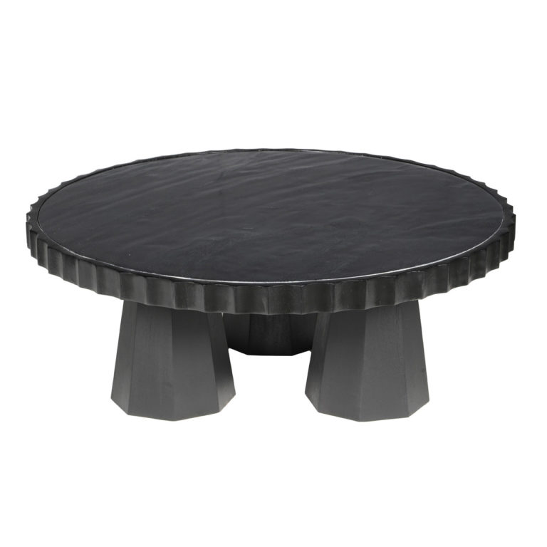 LUZIA METALLIC MARBLE AND WOOD COFFEE TABLE
