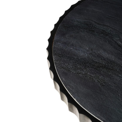 LUZIA METALLIC MARBLE AND WOOD COFFEE TABLE - Image 3