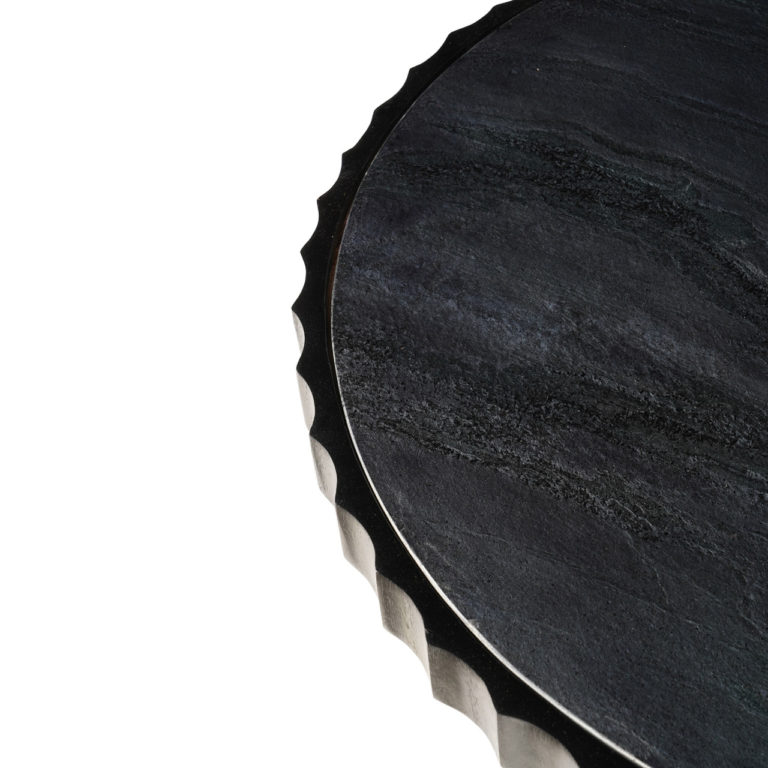 LUZIA METALLIC MARBLE AND WOOD COFFEE TABLE - Image 3