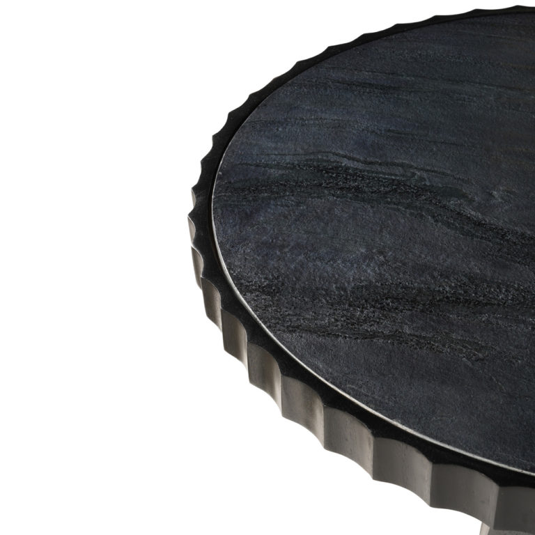 LUZIA METALLIC MARBLE AND WOOD COFFEE TABLE - Image 2