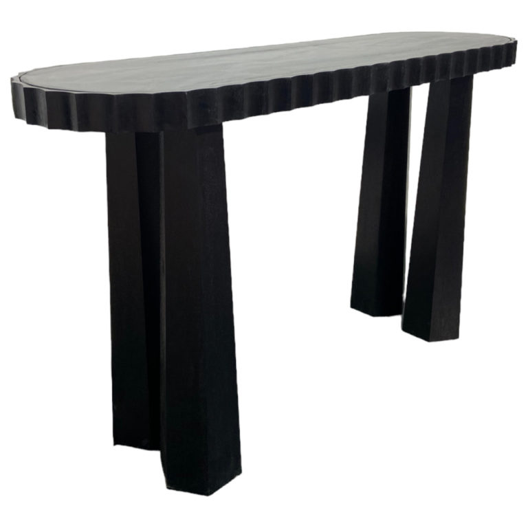 LUZIA METALLIC MARBLEAND WOOD CONSOLE TABLE - Image 3