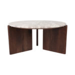SOMERSET MARBLE AND W OOD COFFEE TABLE