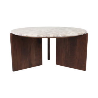 SOMERSET MARBLE AND W OOD COFFEE TABLE
