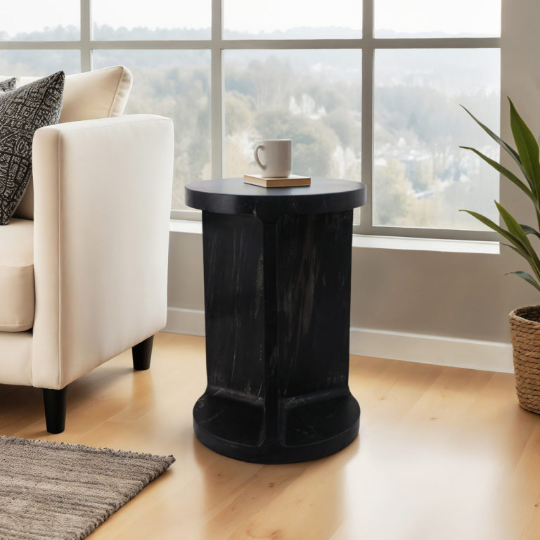 AUGUSTO CARVED MARBLE ACCENT TABLE - Image 5