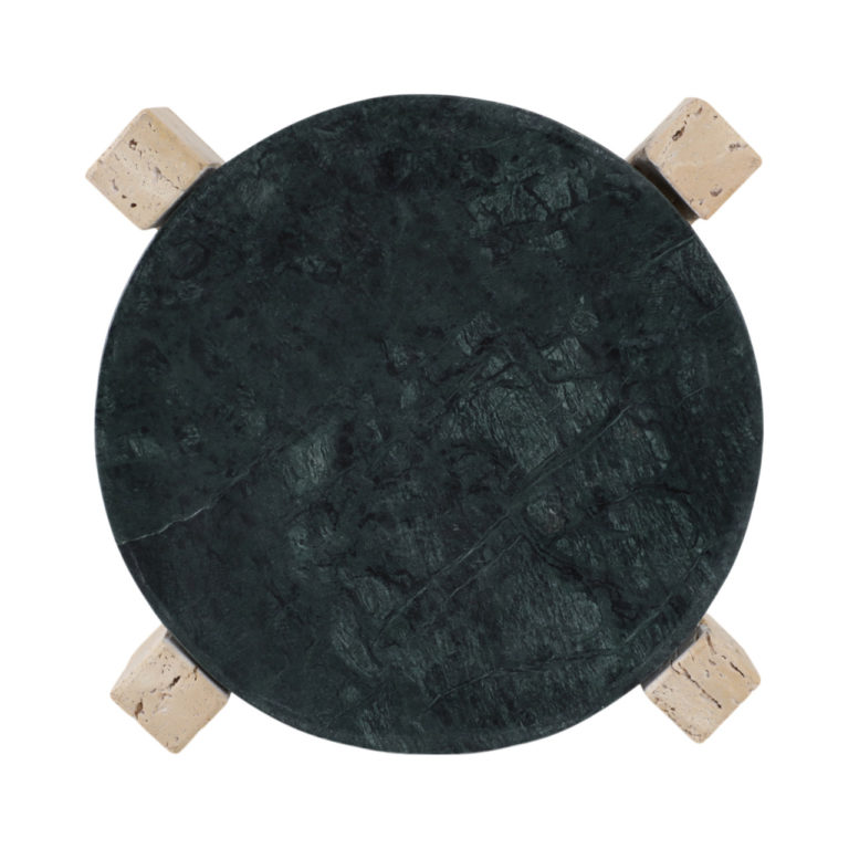 ARCHER LARGE GREEN MARBLE AND TRAVERTINE TRAY - Image 3