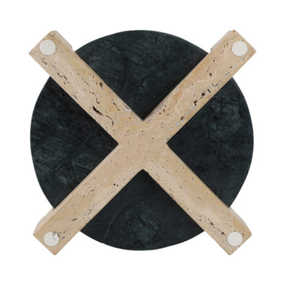 ARCHER LARGE GREEN MARBLE AND TRAVERTINE TRAY - Image 4