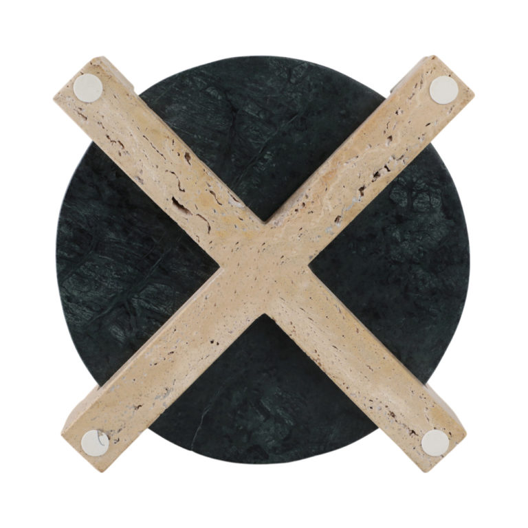 ARCHER LARGE GREEN MARBLE AND TRAVERTINE TRAY - Image 4