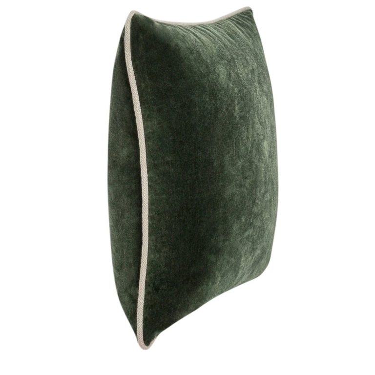 Heirloom Velvet Forest Green Square Pillow - Image 4