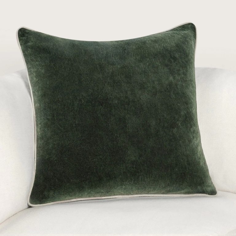 Heirloom Velvet Forest Green Square Pillow - Image 3