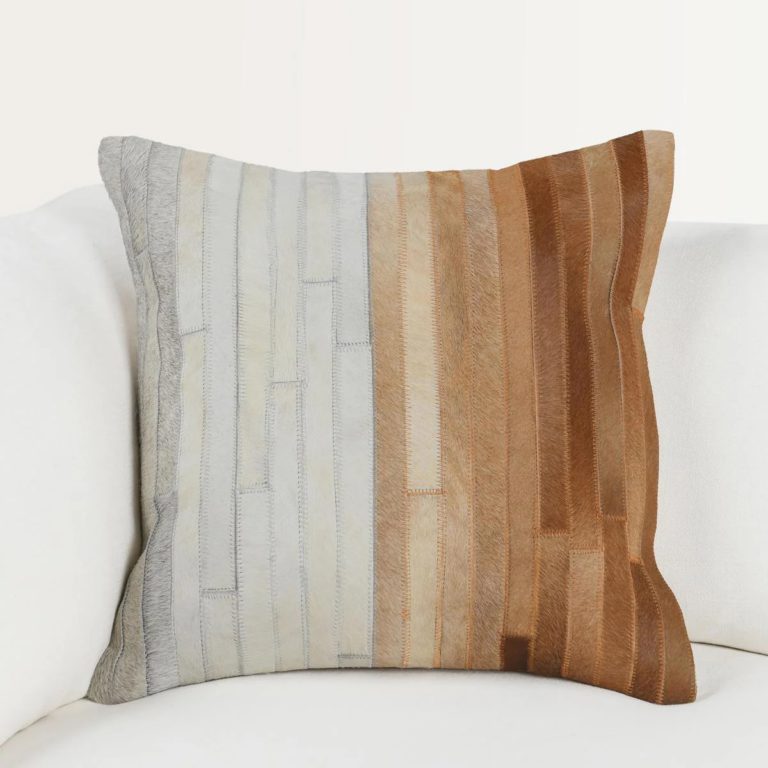 Meru Hide Tan Square Pillow - Image 3