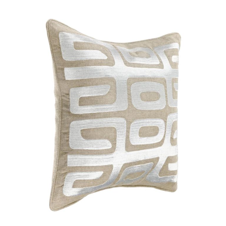RO Zelo Tan/Silver Square Pillow - Image 3