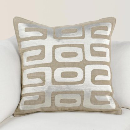 RO Zelo Tan/Silver Square Pillow - Image 2