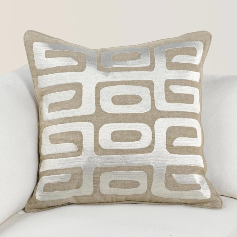 RO Zelo Tan/Silver Square Pillow - Image 2